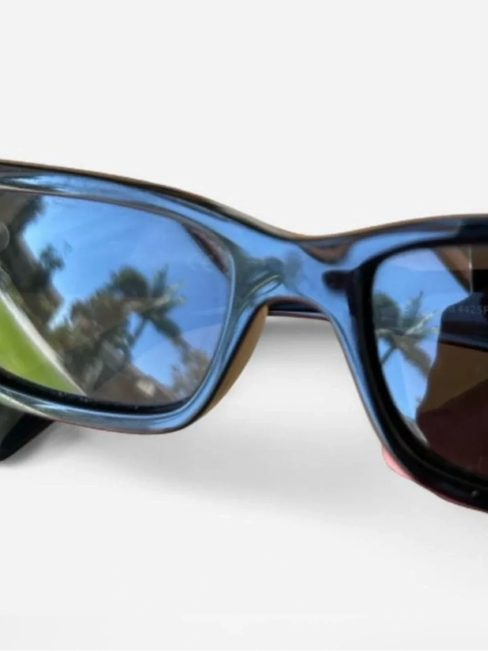 y2k Ray-Ban Kiliane Polished Black Rectangular Sunglasses Unisex Bio-based